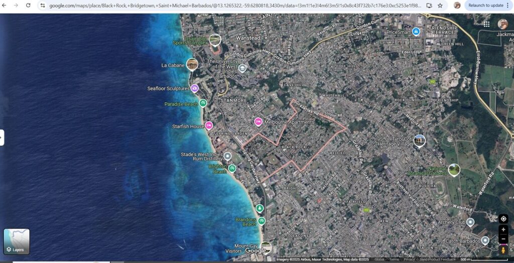 Black Rock, St. Michael (Source: Google Maps).